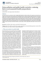 Noise pollution and public health curricula: a missing link in environmental health preparedness